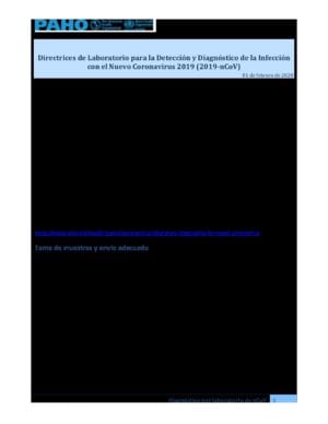 Directrices de laboratorio para la Detección y Diagnóstico de la Infección con el Nuevo Coronavirus 2019 (2019-nCoV)