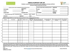 COVID-19 Contact Line List