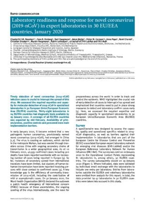 Laboratory readiness and response for novel coronavirus (2019-nCoV) in expert laboratories in 30 EU/EEA countries