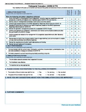 Participants’ Evaluation | COVID-19 TTX