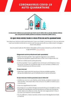 Coronavirus COVID-19 Auto-quatantaine