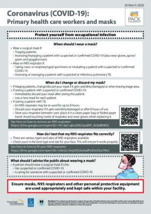 Coronavirus (COVID-19): Primary health care workers and masks