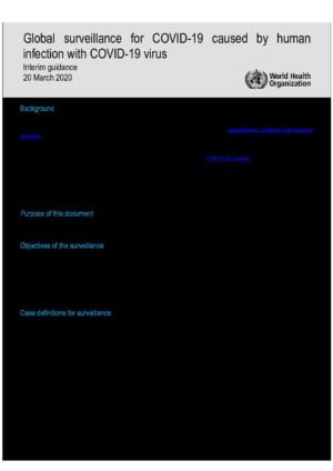 Global surveillance for COVID-19 caused by human infection with COVID-19 virus