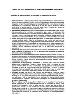 Consejos para responsables de equipo en tiempos de COVID19 Consejos para responsables de equipo en tiempos de COVID19