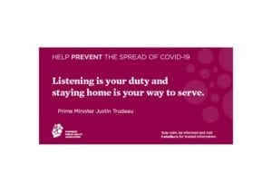 Help Prevent the Spread of COVID-19 - Listening is your duty and staying at home ist your way to serve