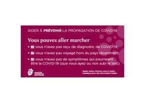 Aider à prévenir la propagation de COVID-19 - Vous puvez aller macher