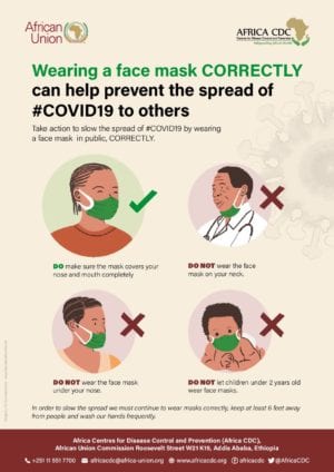 Wearing a face mask CORRECTLY can help prevent the spread of #COVID19 to others