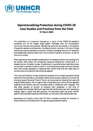 Operationalizing Protection during COVID-19 - Case Studies and Practices from the Field