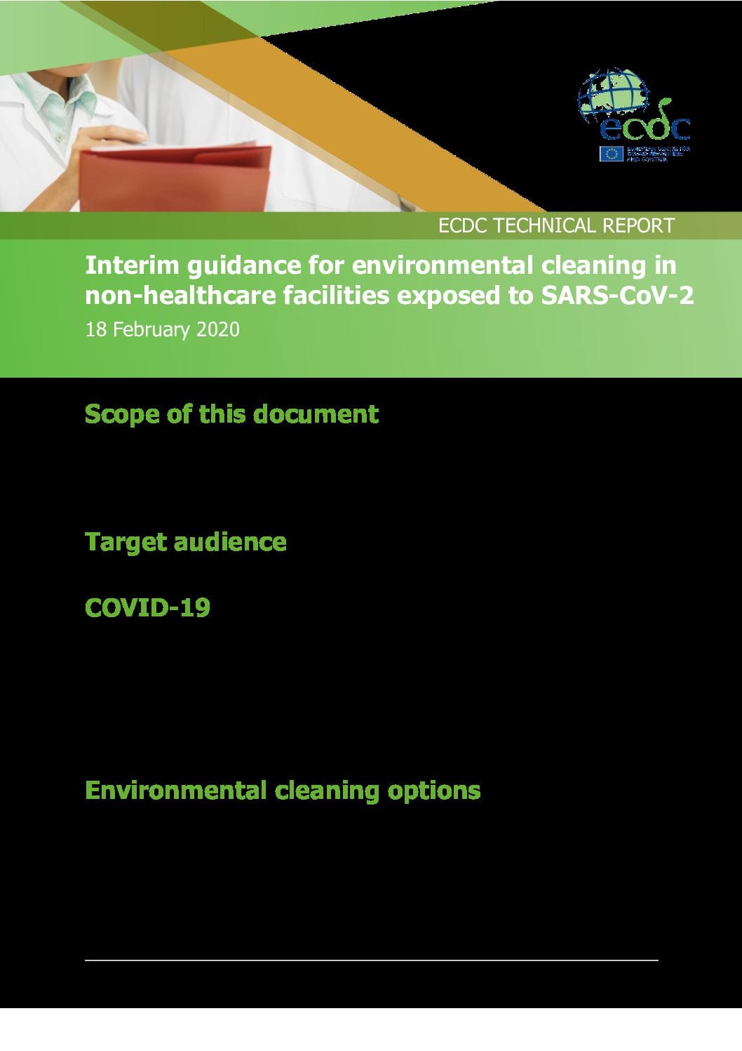 Interim guidance for environmental cleaning in non-healthcare facilities exposed to SARS-CoV-2