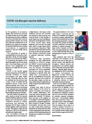 Disruption to vaccine delivery