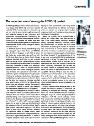 The important role of serology for COVID-19 control