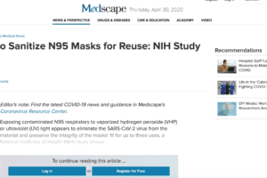 How to Sanitize N95 Masks for Reuse: NIH Study