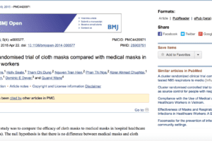 A cluster randomised trial of cloth masks compared with medical masks in healthcare workers