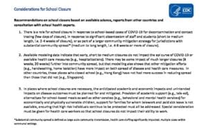 Considerations for School Closure