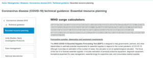 Coronavirus disease (COVID-19) technical guidance: Essential resource planning