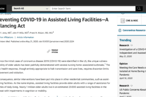Preventing COVID-19 in Assisted Living Facilities—A Balancing Act