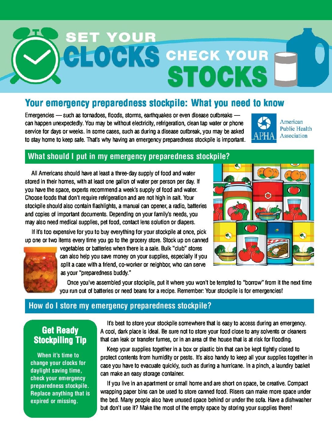 Emergency Preparedness Stockpile - What You Need to Do